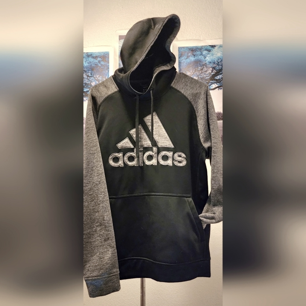 Hoodie climawarm hoodie, Large, grey &black